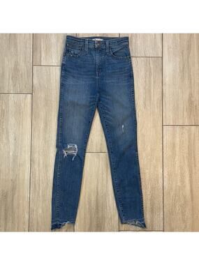 Madewell Curvy High Rise Skinny Jeans Womens 26 Raw Hem Stretch Denim